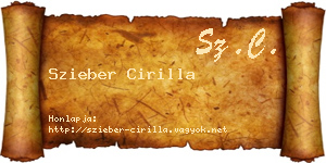 Szieber Cirilla névjegykártya